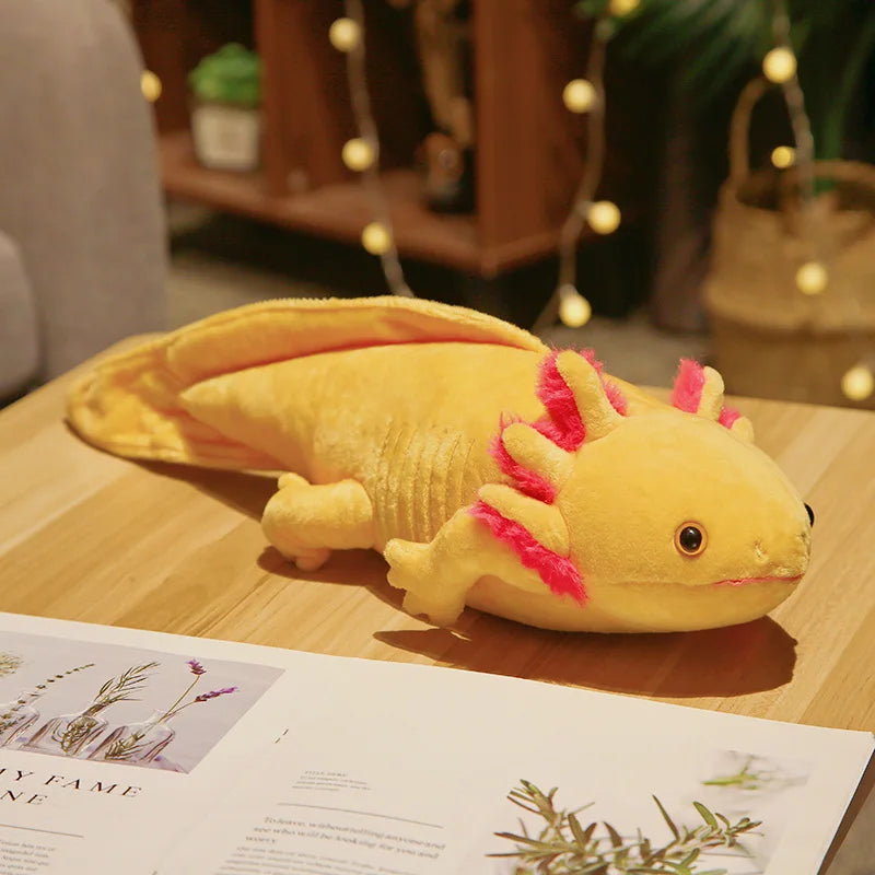 peluche axolotl jaune douce apaisante rassurante sommeil enfant