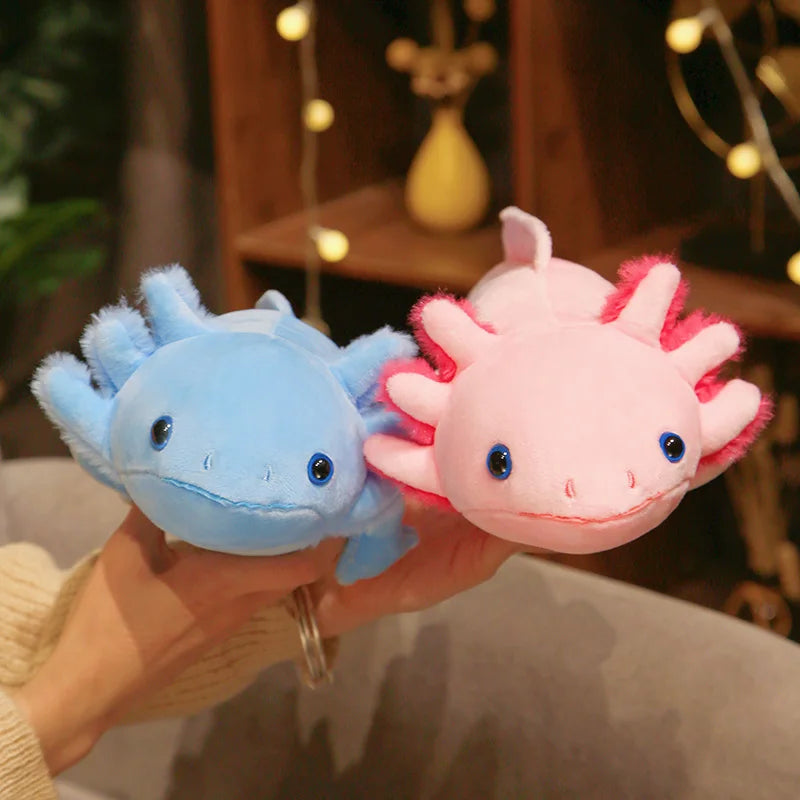 peluche axolotl rose bleue mignonne cadeau enfant
