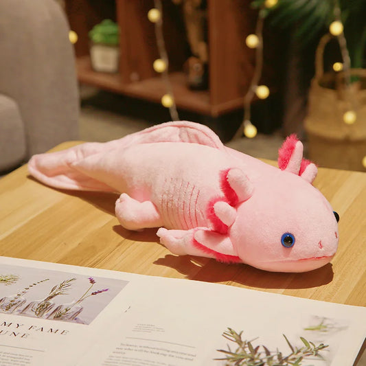 peluche axolotl rose douce apaisante rassurante sommeil enfant