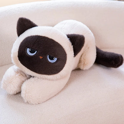peluche chat coton douce couchee mignonne cadeau enfant