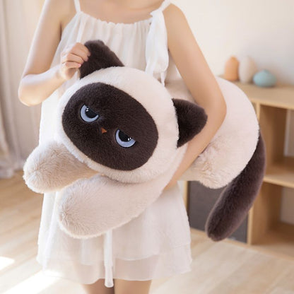 peluche chat douce beige geante apaisante rassurante sommeil enfant