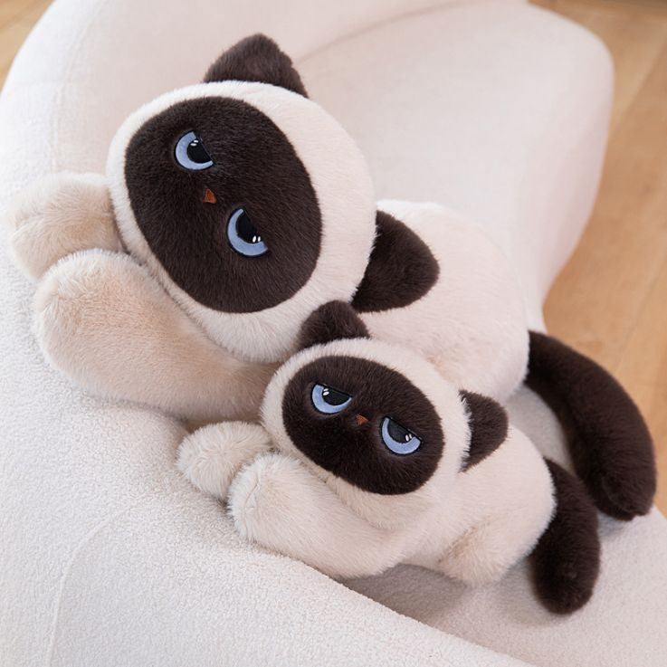 peluche chat marron beige réconfortante cadeau sommeil enfant
