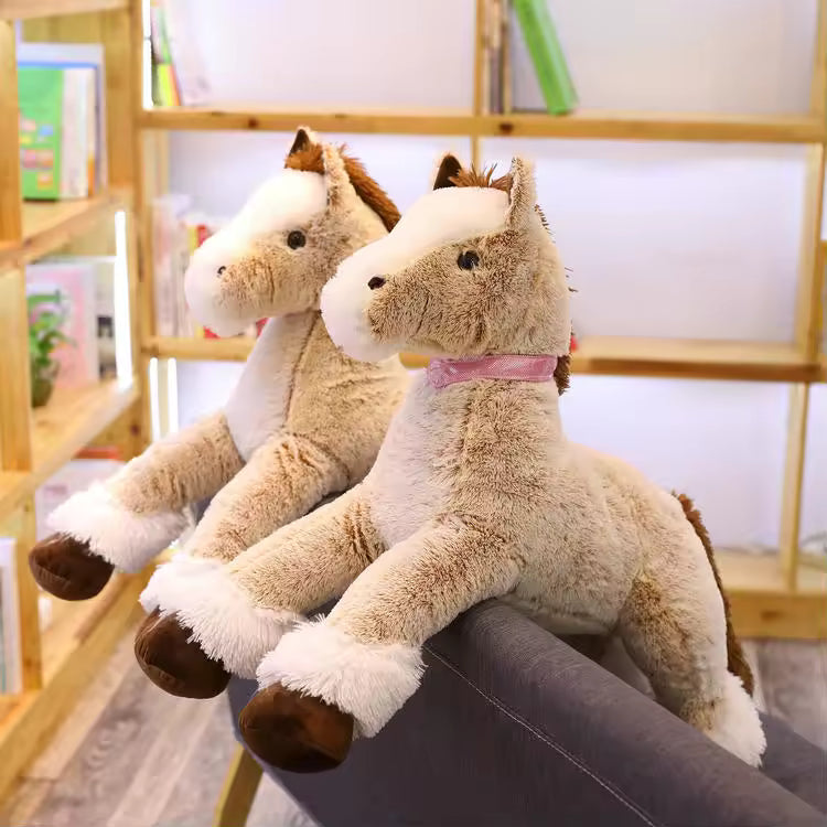 peluche cheval brun coton mignon décoration chambre enfant