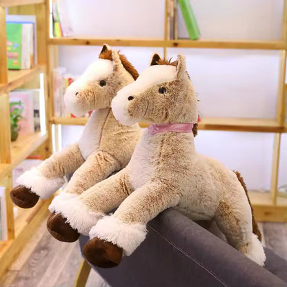 peluche cheval brun coton mignon décoration chambre enfant