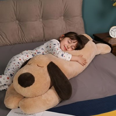 Peluche Chien brun anti anxiété enfant nuit paisible