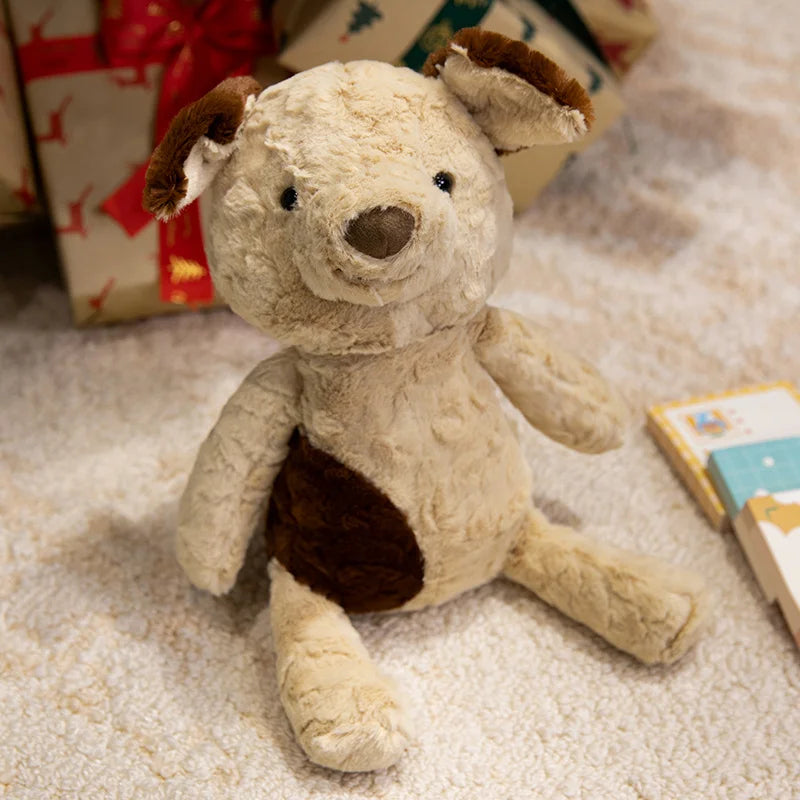 peluche chien brun marron