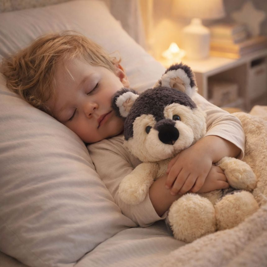 peluche chien douce apaisante mignonne rassurante enfant endormi