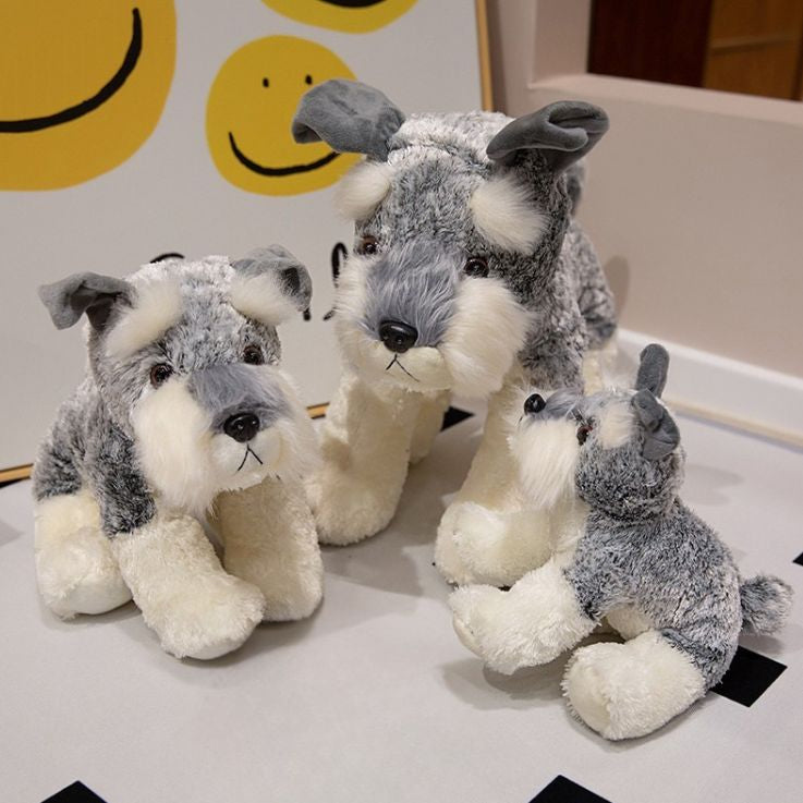 peluche chien schnauzer douce apaisante 20 30 40 cm