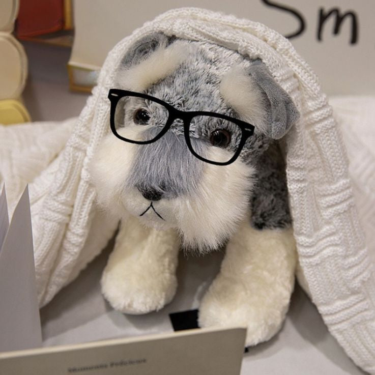peluche chien schnauzer douce apaisante mignonne décorative