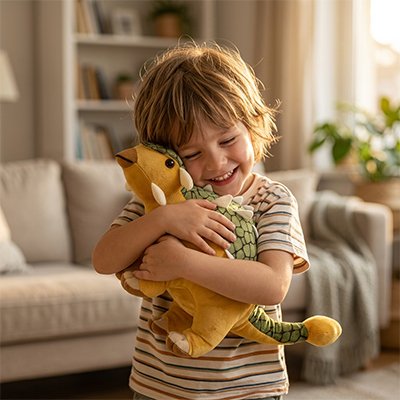 Peluche dinosaure jaune
