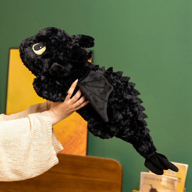 peluche dragon noir douce apaisante rassurante sommeil enfant
