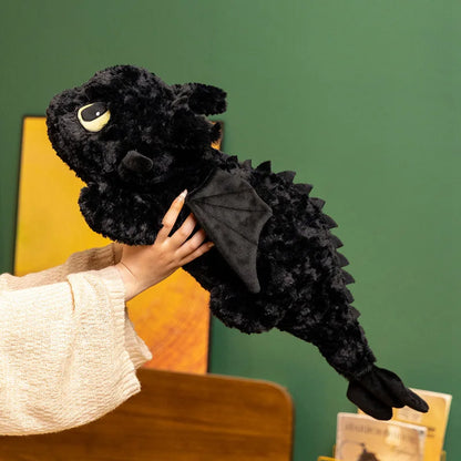 peluche dragon noir douce apaisante rassurante sommeil enfant