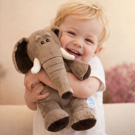 peluche elephant doux réconfortant mignon enfant souriant joyeux