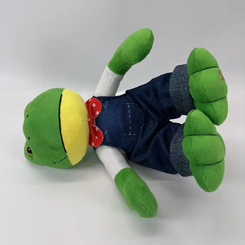 peluche grenouille verte jaune amusante