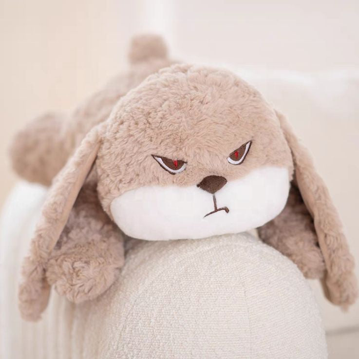 peluche lapin brun doux longues oreilles mignonne apaisante