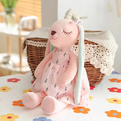 peluche lapin rose rassurante douce apaisante nuit paisible