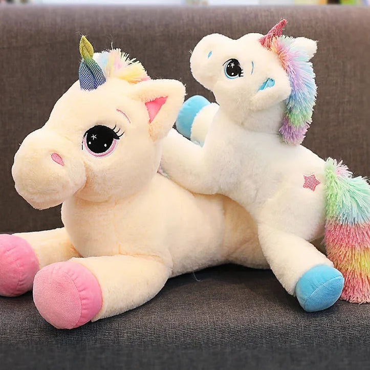 peluche licorne rose bleu