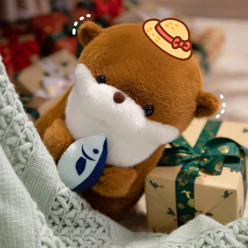 peluche loutre brun poisson apaisante rassurante sommeil enfant