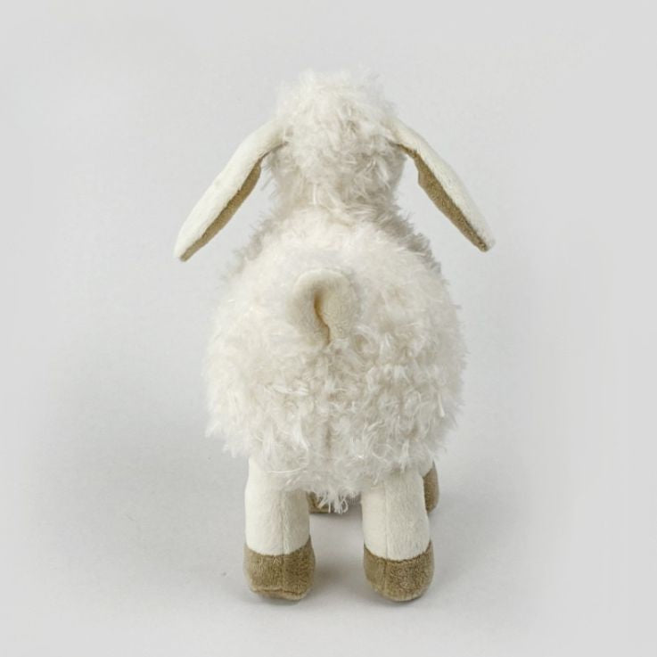 peluche mouton blanc douce apaisante mignonne vue de dos