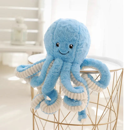 peluche pieuvre bleue coton doux apaisant sommeil enfant