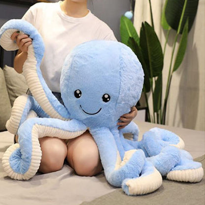 peluche pieuvre géante bleue douce mignonne