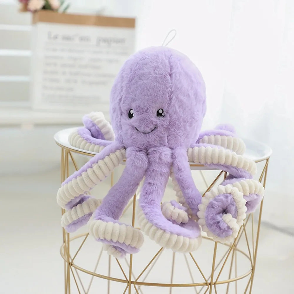 peluche pieuvre violet coton doux apaisant sommeil enfant