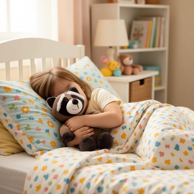 peluche raton laveur doux apaisant réconfortant rassurant enfant endormi