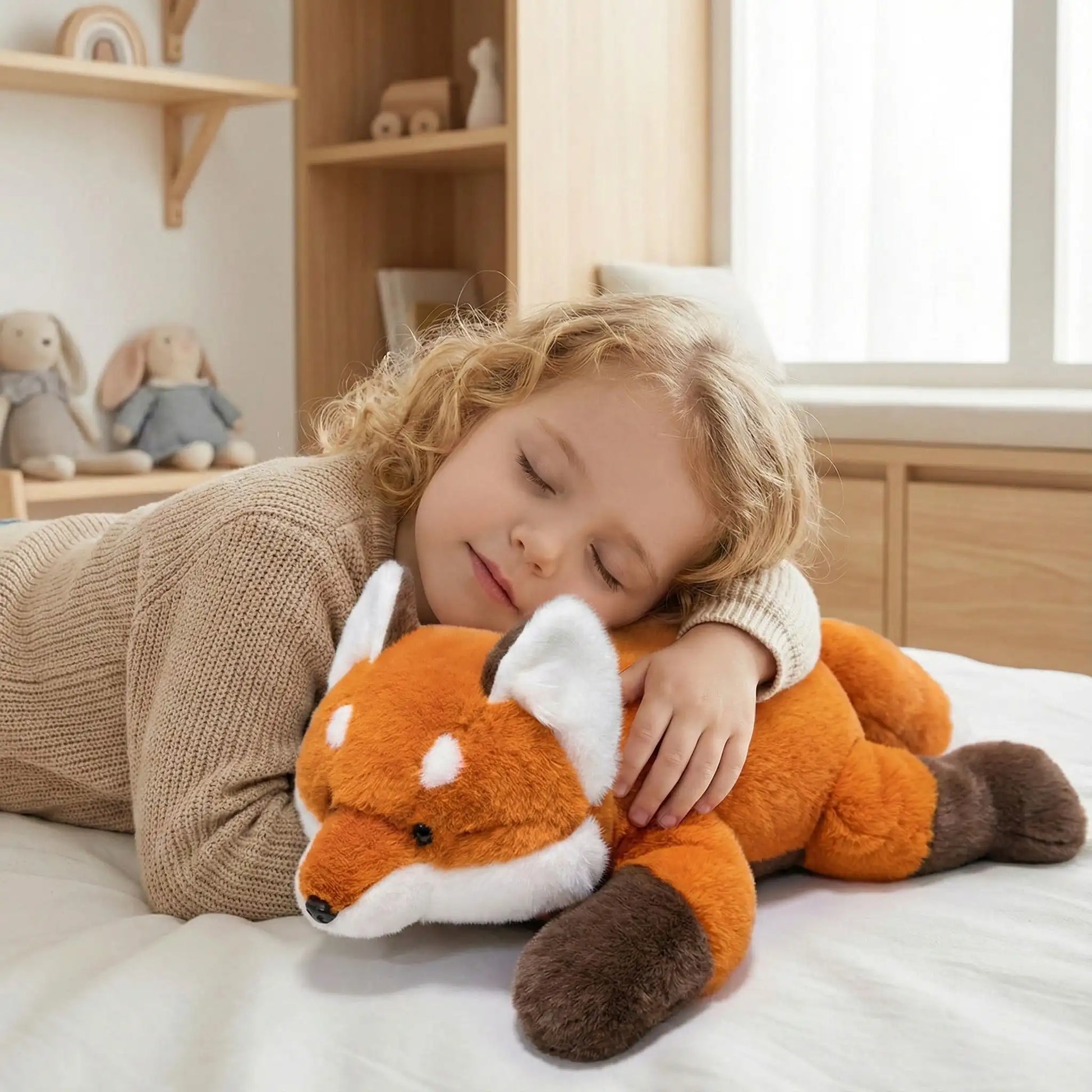 peluche renard doux réconfortant mignon sommeil enfant