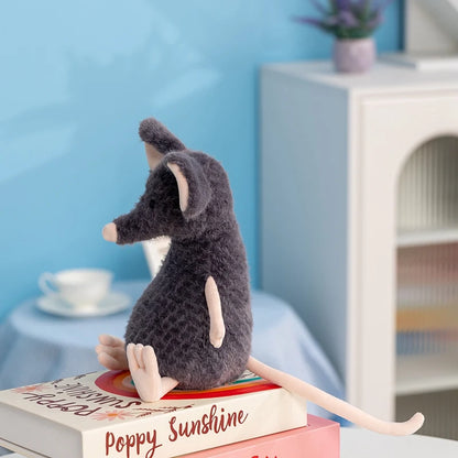 peluche souris gris douce amusante rassurante 25 cm