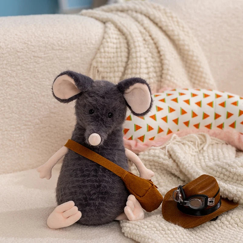 peluche souris gris mignonne décorative cadeau chambre enfant