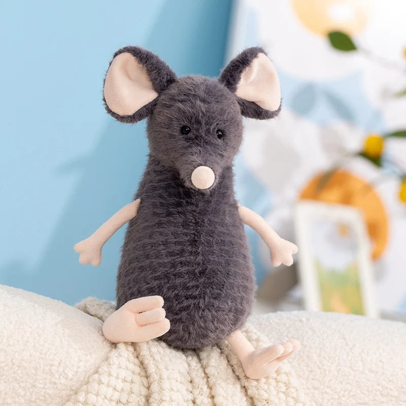 peluche souris gris pour bébé enfant cadeau sommeil