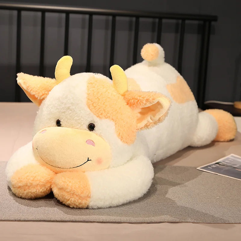 peluche vache jaune coton doux sommeil apaisant garçon fille