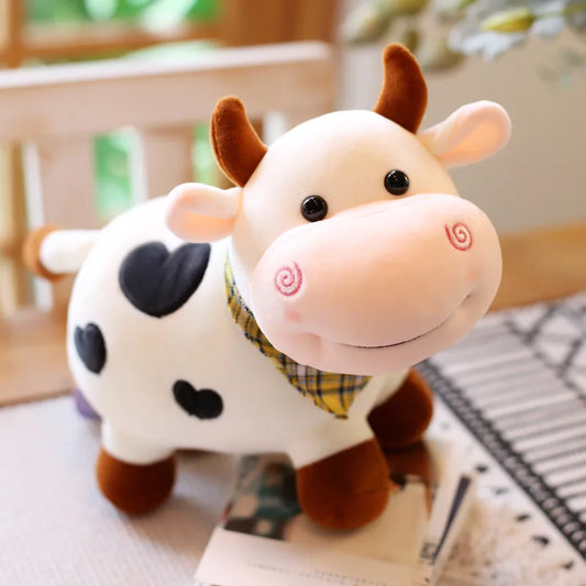 peluche vache kawaii blanc apaisant rassurant réconfort enfant bébé