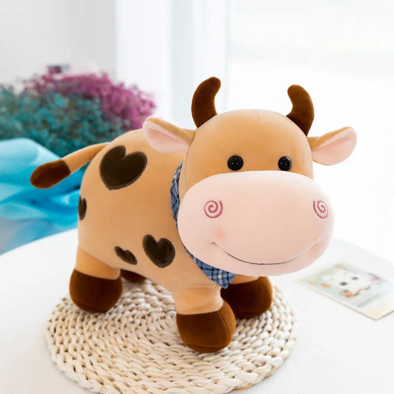 peluche vache kawaii brun apaisant rassurant réconfort enfant bébé