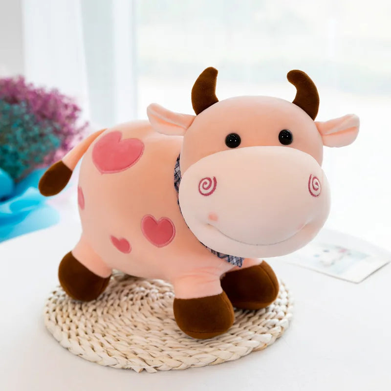 peluche vache kawaii rose apaisant rassurant réconfort enfant bébé