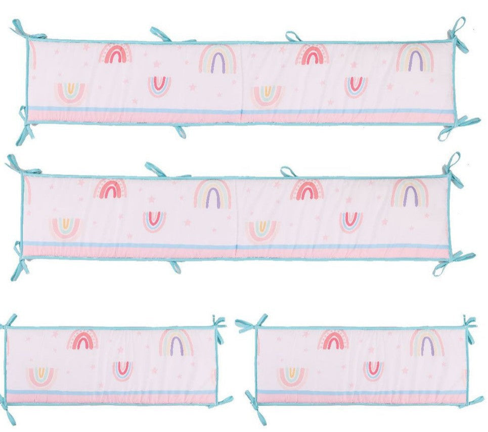 tour de lit bébé arc-en-ciel 4 pièces