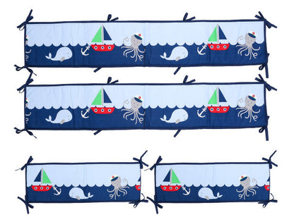 tour de lit bébé bleu baleine bateau poulpe
