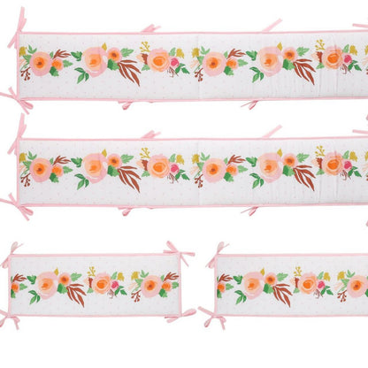 tour de lit bébé fleur fille 4 pièces