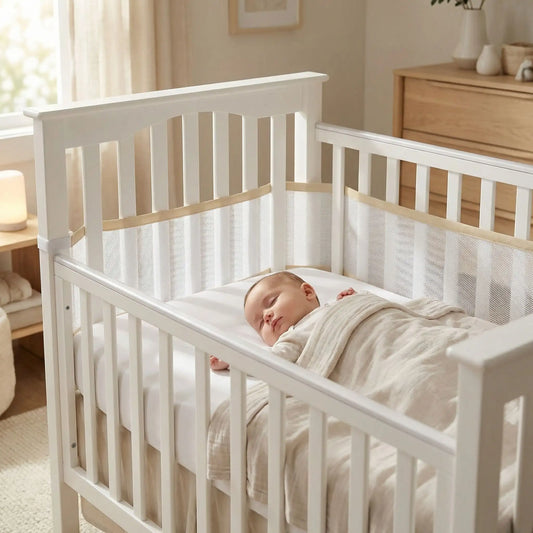 tour de lit bébé respirant blanc enfant endormi berceau