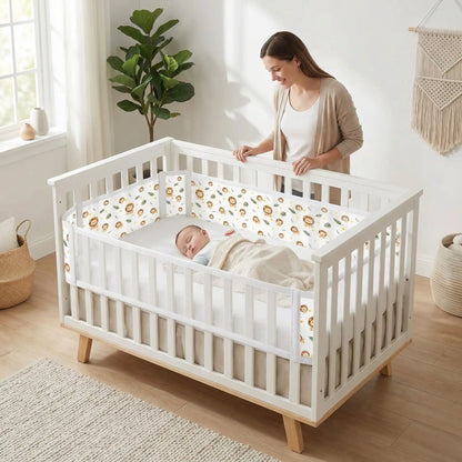 tour de lit bebe respirant lion enfant endormi maman