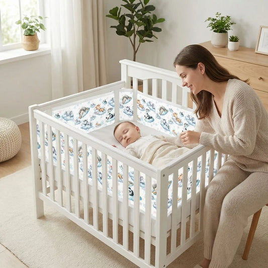 tour de lit bébé respirant nuage bébé endormi maman