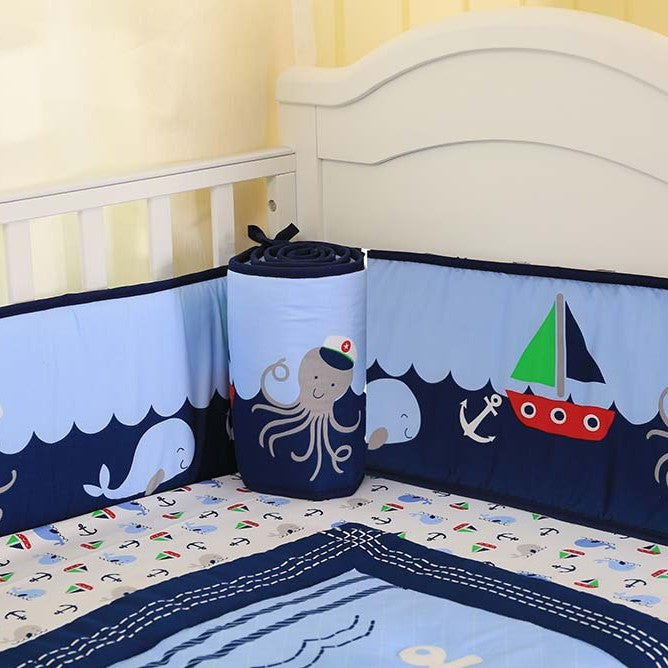 tour de lit bleu océan doux bateau sommeil paisible
