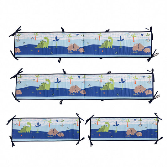 tour de lit dinosaure bleu 4 pièces