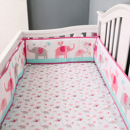 tour de lit éléphant rose doux protecteur sommeil bébé