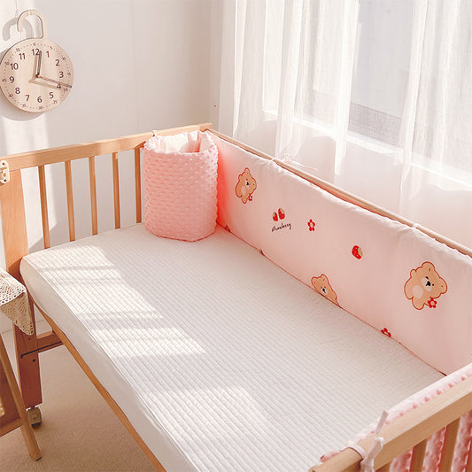 tour de lit ourson rose coton