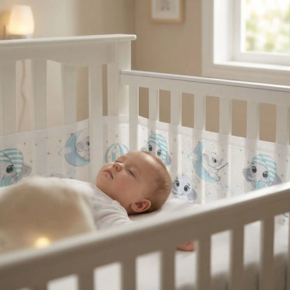 tour de lit respirant bébé éléphant bébé endormi