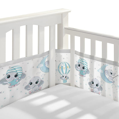 tour de lit respirant bébé éléphant gris