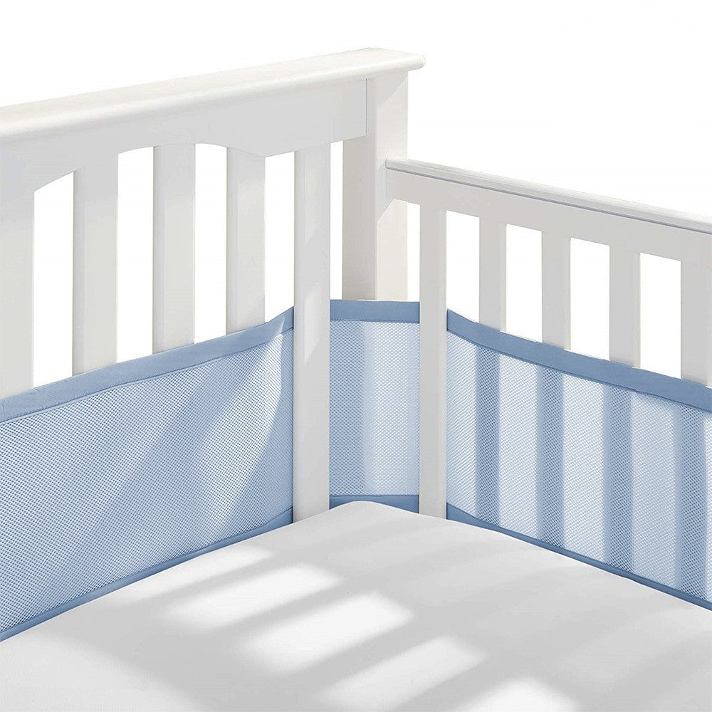 tour de lit respirant bleu