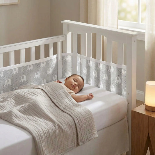 tour de lit respirant éléphant enfant endormi