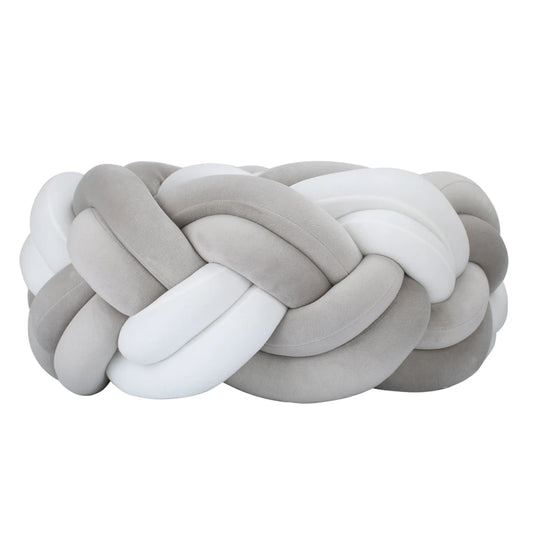 tour de lit tresse 3m gris blanc